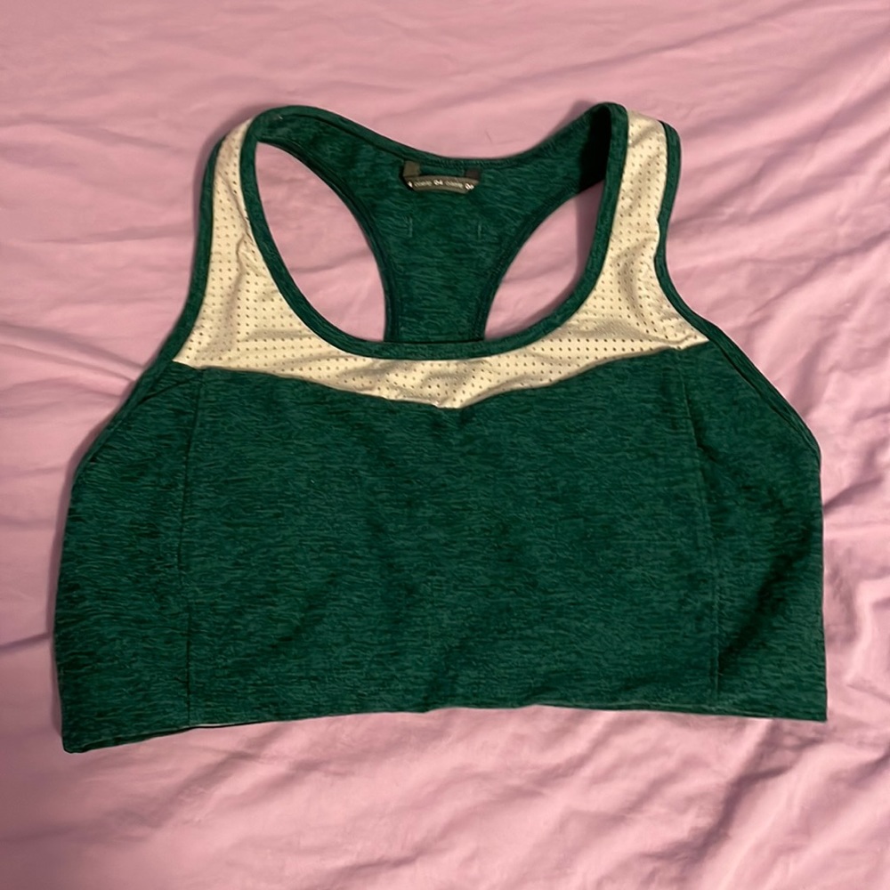 Oiselle motion lux sports bra, green size 4
